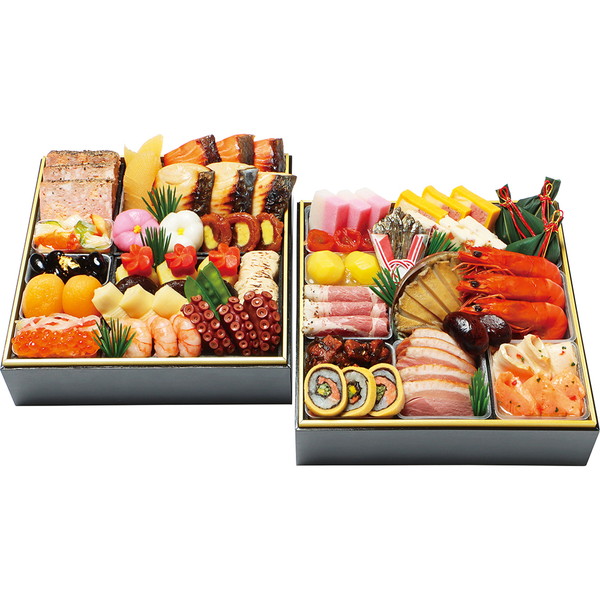 213 [わらびの里] 料亭の和洋風おせち二段重(わらび175)
