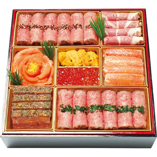 318 [わらびの里] 料亭の牛肉・海鮮オードブル(わらび20肉海)