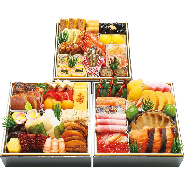 324 [わらびの里] 料亭の冷凍おせち三段重(わらび冷20)