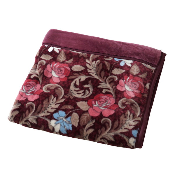 [大津コーポレーション] 衿元３重　アクリル合わせ毛布（ばら） ピンク  [4221351F]