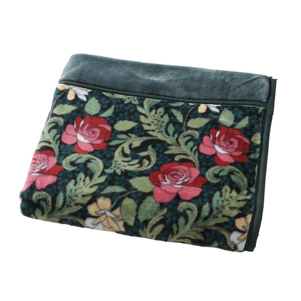 [大津コーポレーション] 衿元３重　アクリル合わせ毛布（ばら） ブルー  [4221351F]