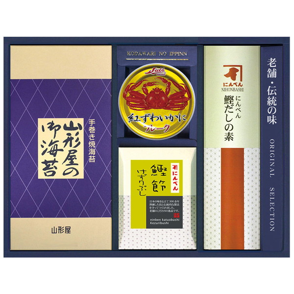 [山形屋、にんべん] 山形屋焼海苔・カニ缶・にんべん詰合せ[GK-D]