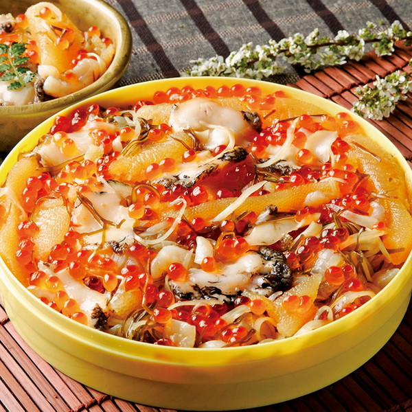 北海道 蝦夷あわび・いくら・帆立松前漬