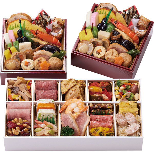 [京都 しょうざん] 和の個食おせち料理＆オードブル 2段3重 (2人前)
