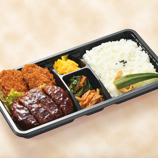 [すてーき物語] ふんわりハンバーグ＆ヒレカツ弁当