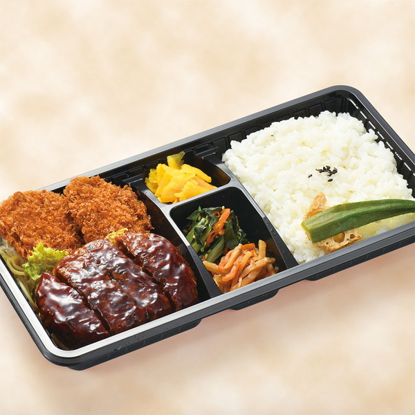 [すてーき物語] ふんわりハンバーグ＆ヒレカツ弁当