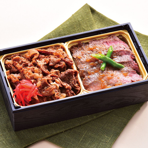 [かつヰ] 黒毛和牛牛めし＆佐賀牛ステーキの黄金コンビ重