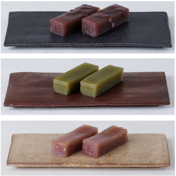 [本多屋の外郎] 重ねの詰合わせ　豆外郎・抹茶・季節 (3包・9本入)