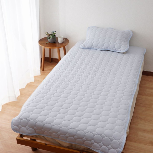 [大津コーポレーション] クールコットン 敷きパッド セミダブル [CCP69011-6] アークティックブルー 120x205㎝