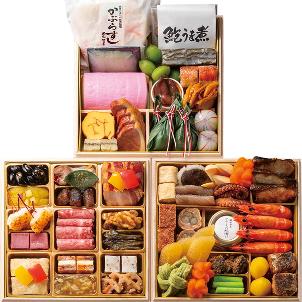 [和倉温泉　加賀屋　] 加賀屋おせち 和風三段重　きらめき(加賀36)