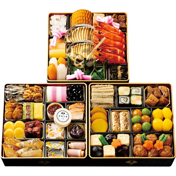 [茶懐石・京料理　下鴨茶寮] 和おせち三段(シモ37)
