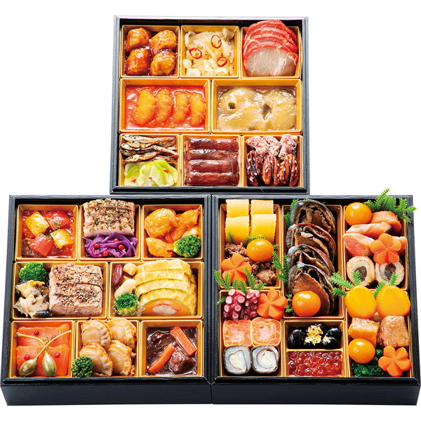 [京料理たか木×オテル・デ・ヨシノ×京　静華] 和洋中三段重(たか木×ヨシノ×静華30)