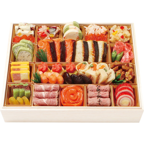 [京・料亭わらびの里] 料亭の和洋風オードブルおせち一段重(わらび15)