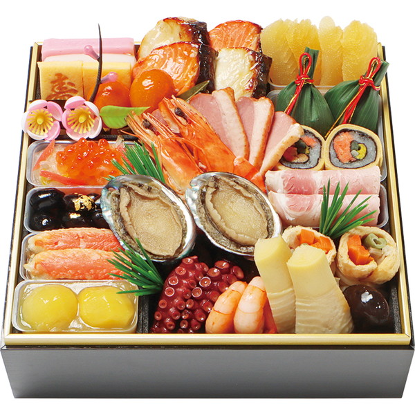 [京・料亭　わらびの里] 料亭の和風おせち一段重(わらび12)