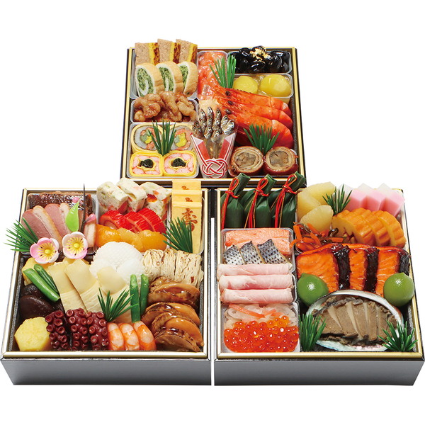 [京・料亭　わらびの里] 料亭の冷凍おせち三段重(わらび冷20)