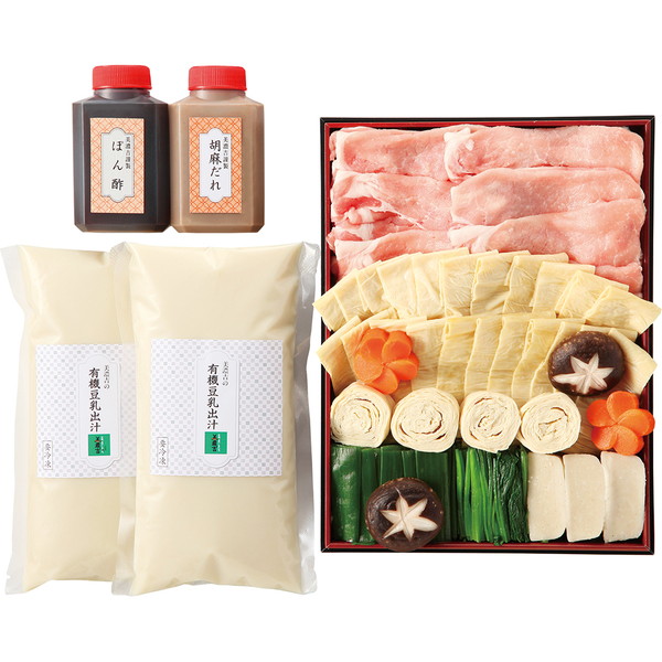 [京料理　美濃吉] 美濃吉　湯葉と伊勢美稲豚の豆乳しゃぶしゃぶ鍋(美吉湯葉10)