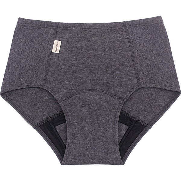 オーガニックコットン 吸水ショーツ チャコールグレー L～LL