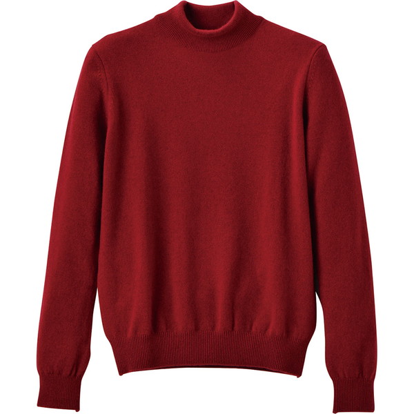 アルファー レディース 日本製カシミヤ100％ハイネックセーター ワイン Ｍ