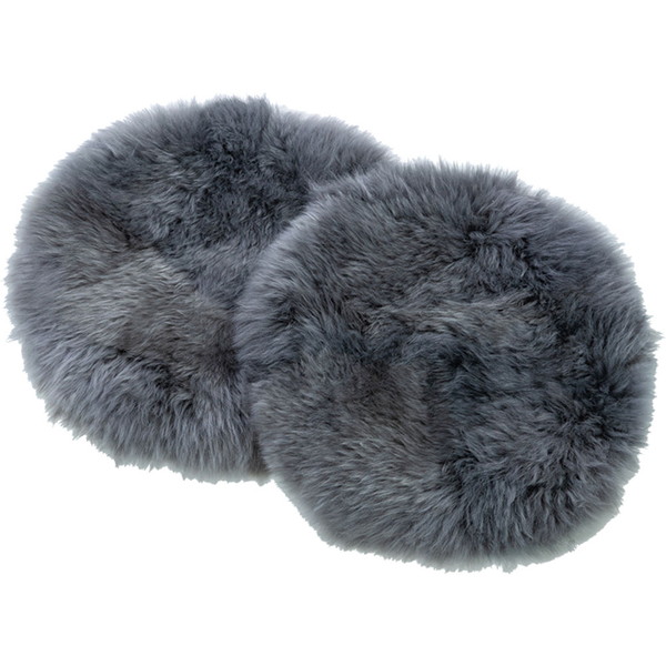 ムートン 長毛丸クッション(2枚組)  グレー