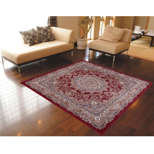 転写プリント カーペット 2畳用 レッド