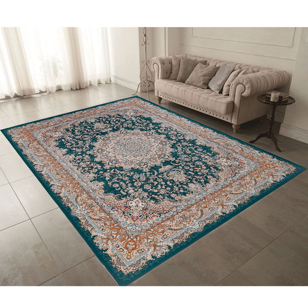 転写プリント カーペット 3畳用 グリーン