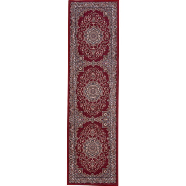 転写プリント キッチンマット 50×180cm レッド