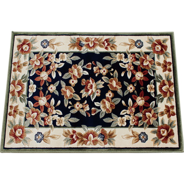 カービング レーヨン玄関マット 50×80cm グリーン