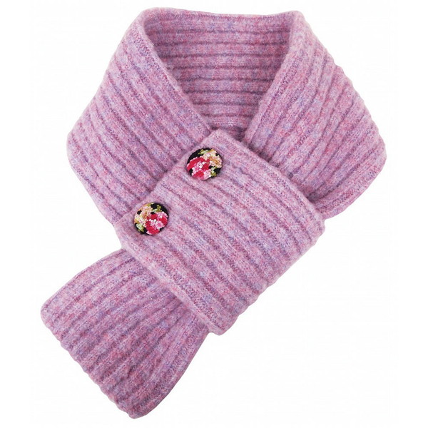 レイクアルスター くるみボタンニットマフラー パープル