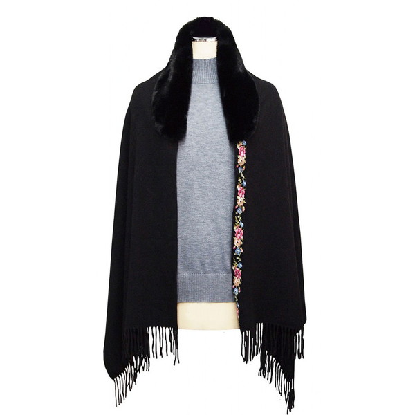 レイクアルスター フェイクファー2WAYストール ブラック