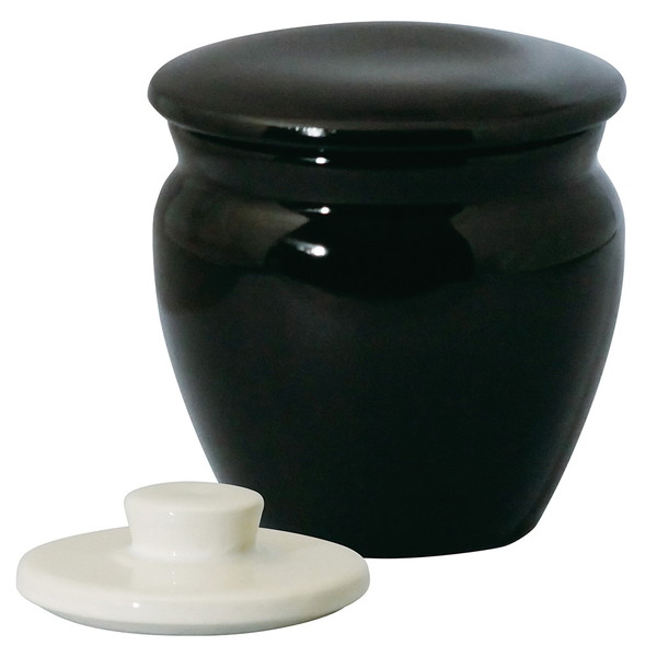 [日常茶飯器] 漆黒 漬物鉢(重石付)