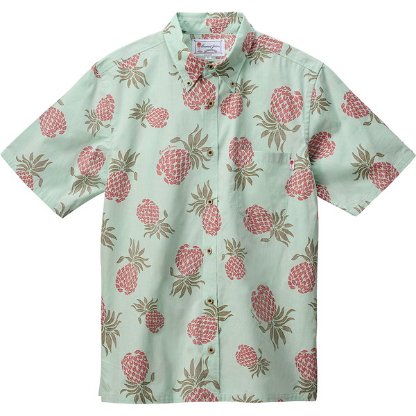 ココナッツジュース かりゆしウェア メンズボタンダウンシャツ(ア フイ ホウ) グリーン Ｍ