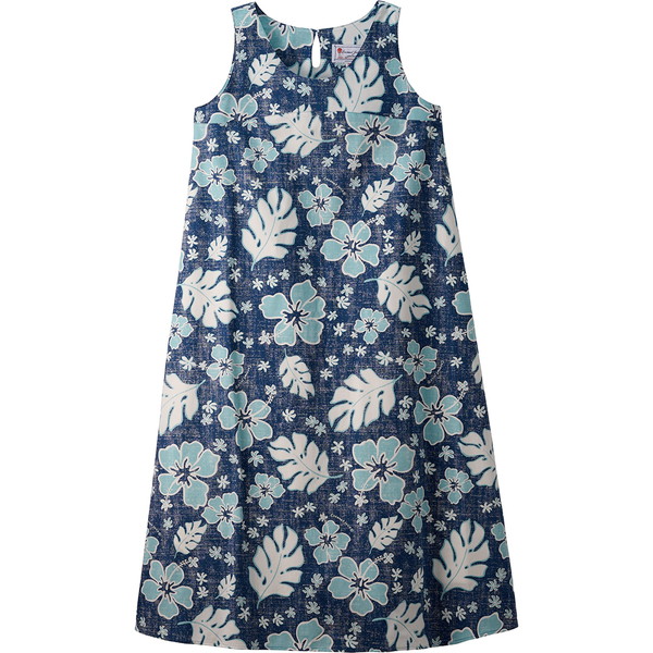 ココナッツジュース かりゆしウェア レディースロングワンピース(ウイークエンドジャーニー) ブルー Ｌ