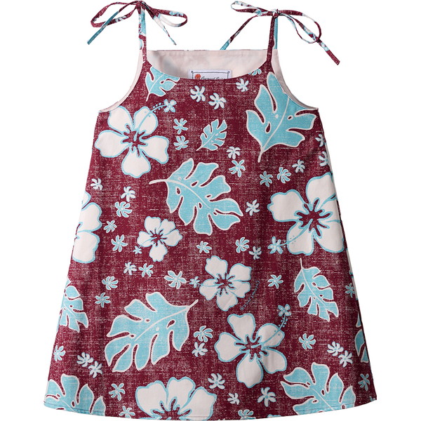 ココナッツジュース かりゆしウェア キッズワンピース(ウイークエンドジャーニー) バーガンディー 120