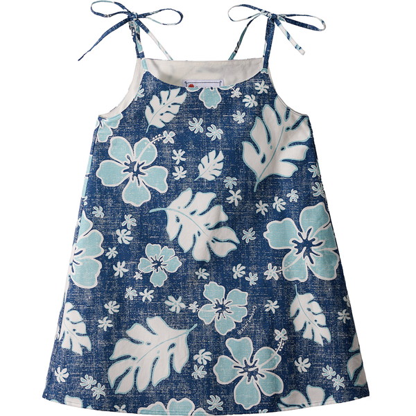 ココナッツジュース かりゆしウェア キッズワンピース(ウイークエンドジャーニー) ブルー 100