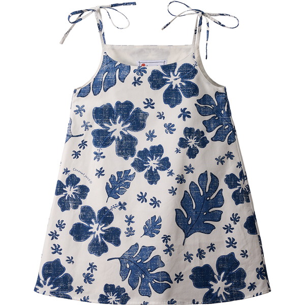 ココナッツジュース かりゆしウェア キッズワンピース(ウイークエンドジャーニー) オフネイビー 110