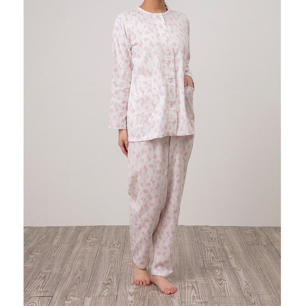 ロマンス小杉 レディースパジャマ(高島ちぢみ)  ピンク系 Ｍ