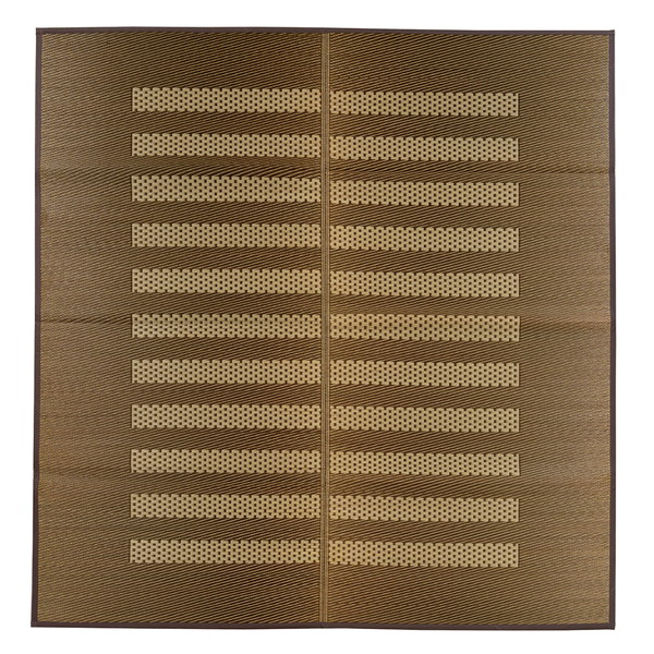 茶染紋織 い草ラグ 191×250cm ブラウン
