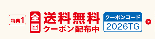 送料無料クーポン配布中