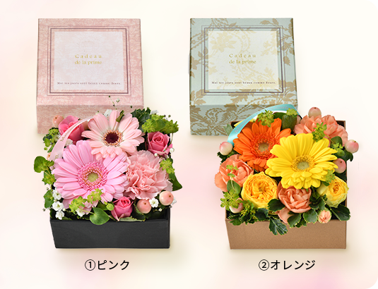 [松末フラワーガーデン]ボックスフラワー ピンク　オレンジ