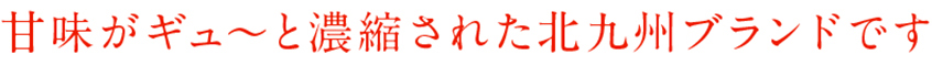 甘味がギューと濃縮された北九州ブランドです