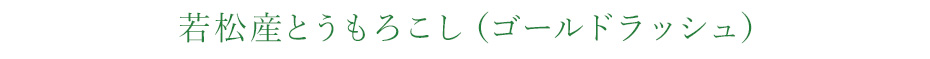 若松産 ゴールドラッシュコーン